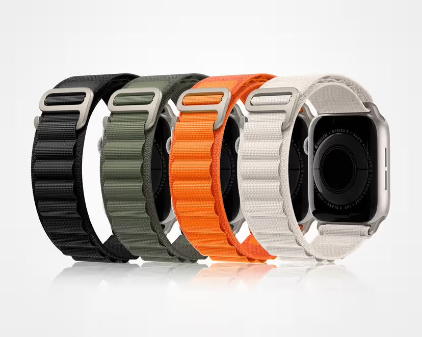 Alpine Watch Band| ultra 2 band 49mm, Series 10 46mm, 9|8|7 45mm, SE2|SE|6|5|4 44mm, 3|2|1 42mm (Black),(silver)