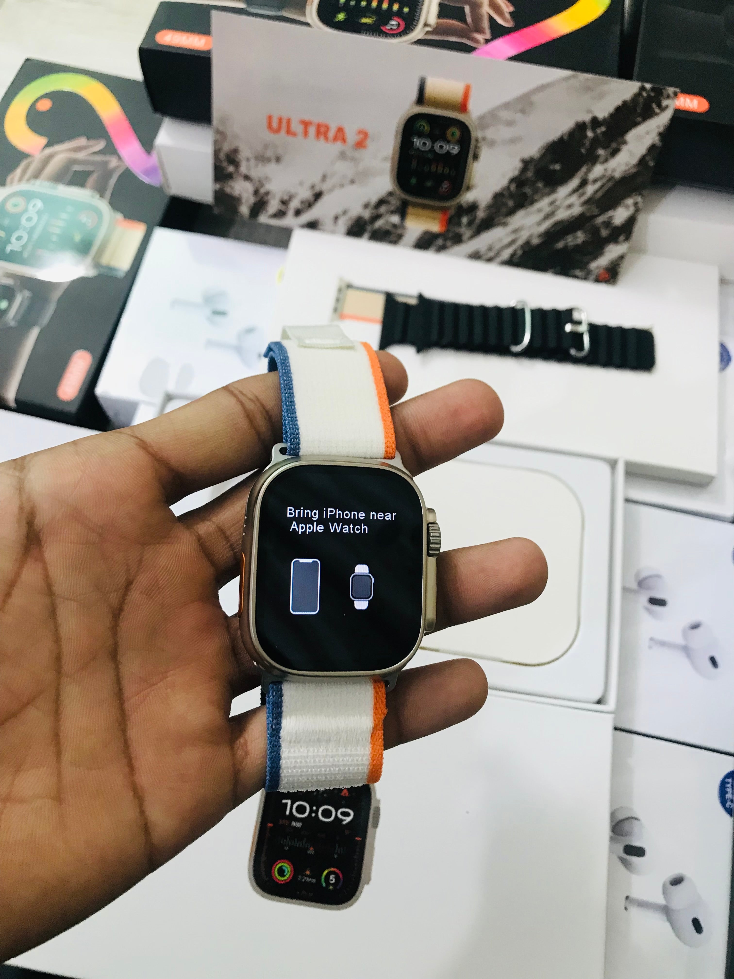 i-watch Ultra 2 with 2strep and watch magnetic charger (1 year warranty)