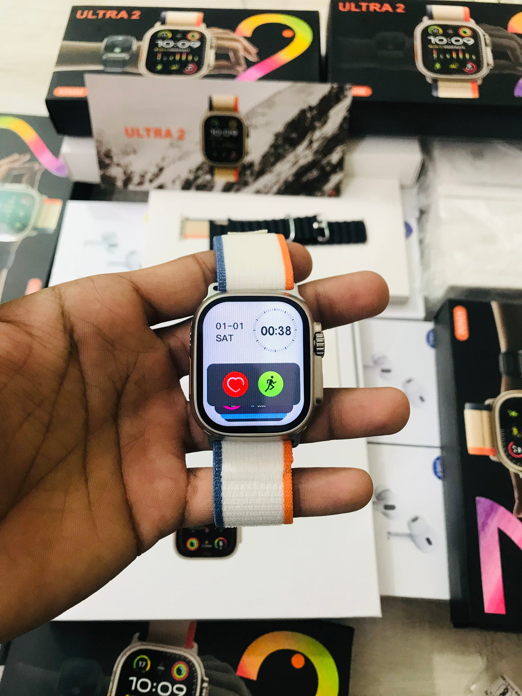 i-watch Ultra 2 with 2strep and watch magnetic charger (1 year warranty)