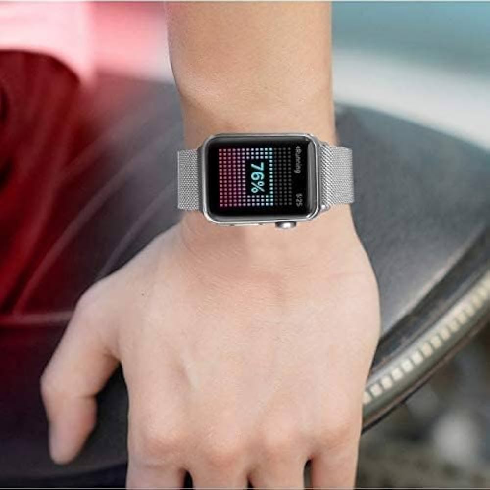 Magnetic Clasp Strap Compatible with Watch Band| ultra 2 band 49mm, Series 10 46mm, 9|8|7 45mm, SE2|SE|6|5|4 44mm, 3|2|1 42mm (Black),(silver)