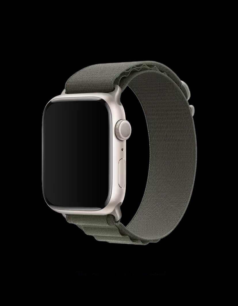 Alpine Watch Band| ultra 2 band 49mm, Series 10 46mm, 9|8|7 45mm, SE2|SE|6|5|4 44mm, 3|2|1 42mm (Black),(silver)