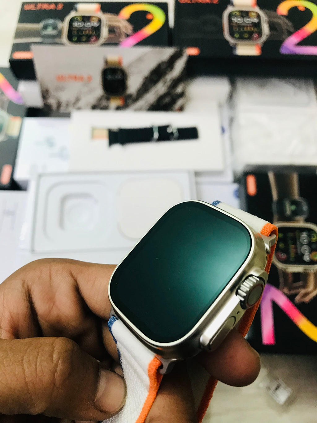 i-watch Ultra 2 with 2strep and watch magnetic charger (1 year warranty)