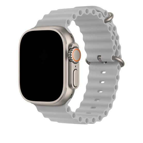 Ocean Watch Band| ultra 2 band 49mm, Series 10 46mm, 9|8|7 45mm, SE2|SE|6|5|4 44mm, 3|2|1 42mm (Black),(silver)