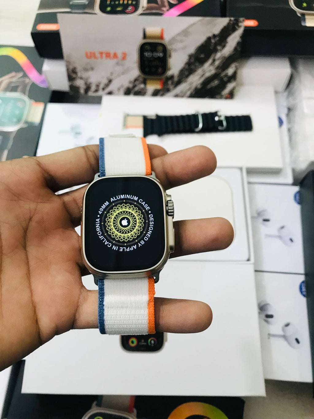 i-watch Ultra 2 with 2strep and watch magnetic charger (1 year warranty)