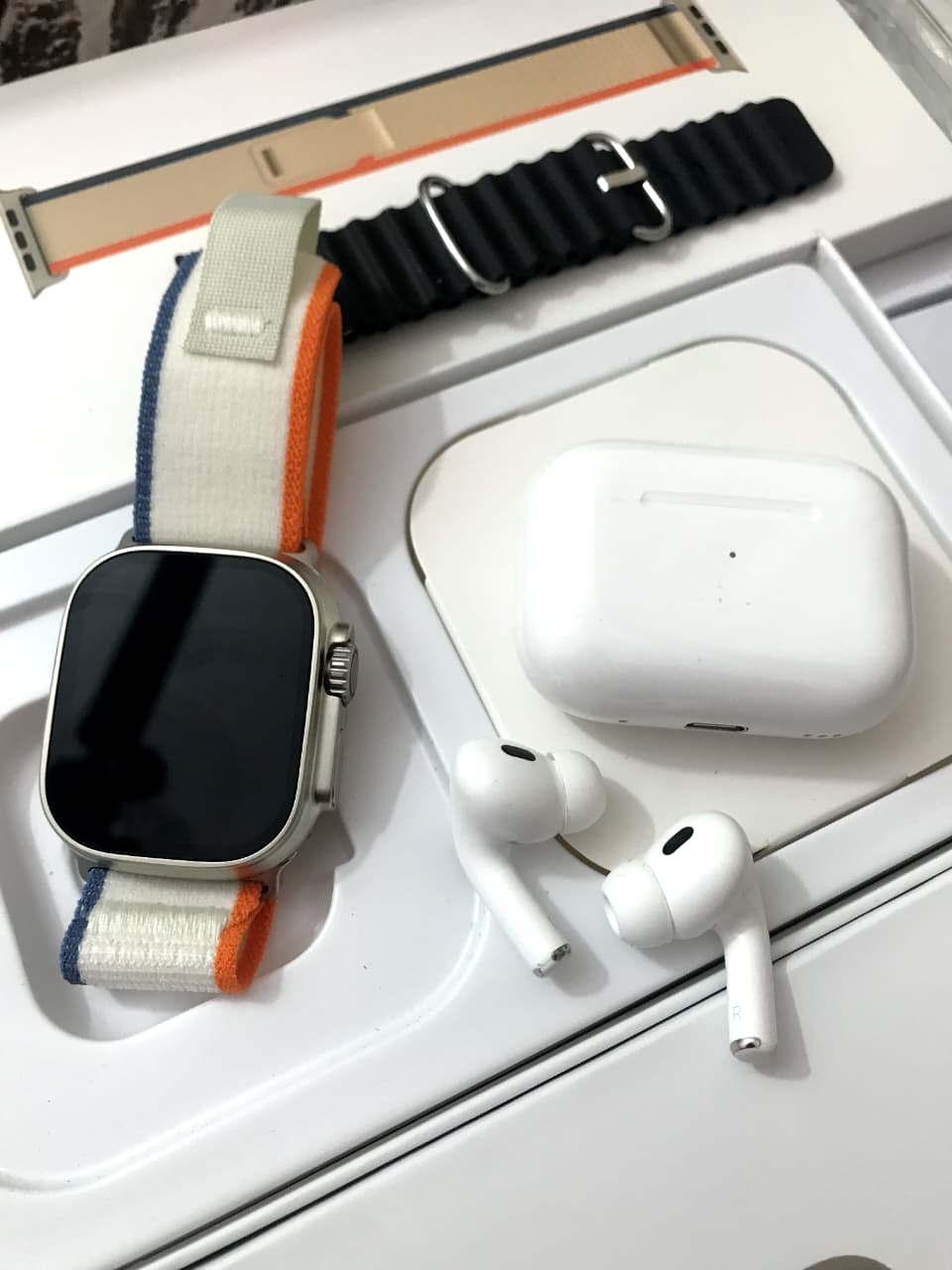 Combo 2in1:- AirPods Pro 2nd Genration+Ultra 2 Watch With 2 Strap and watch charger (1 year warranty)