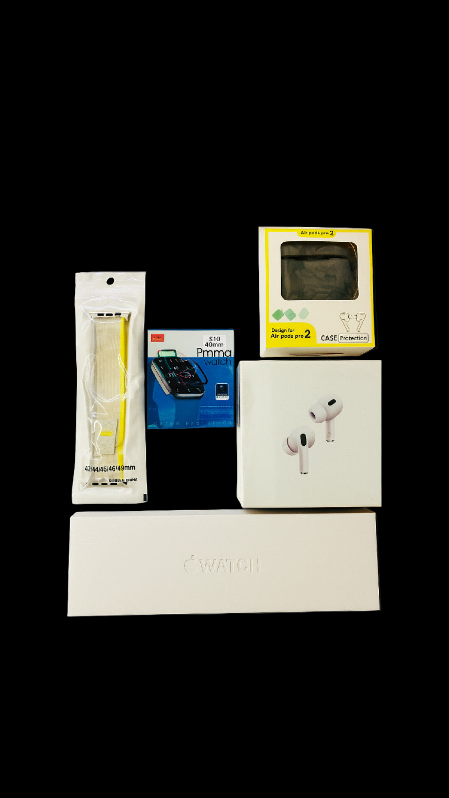 5-in-1 Premium Gadgets Combo – Series 10 Watch, Air Pro 2, Premium Extra Strap, Watch screen guard and Silicon Cover