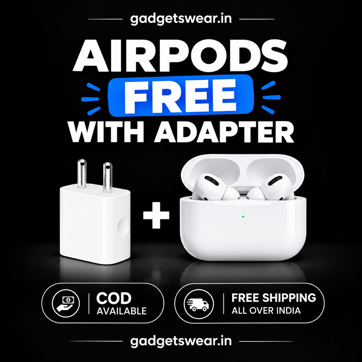 GadgetsPods Pro 2nd Generation Free With 20W USB-C Power Adapter With (1 Year Warranty)
